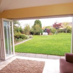 View onto the garden with wide span of bifolding doors