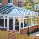 A white uPVC conservatory extension