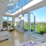 A stunning white uPVC orangery being used as a living room