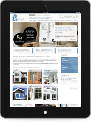 An image of the new retail website in an IPad